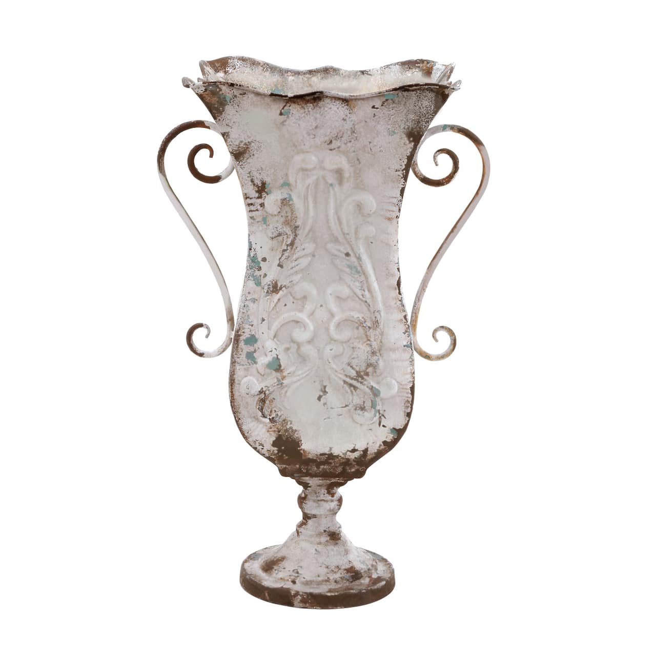 Beige Metal Vintage Vase